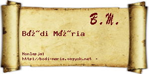 Bódi Mária névjegykártya